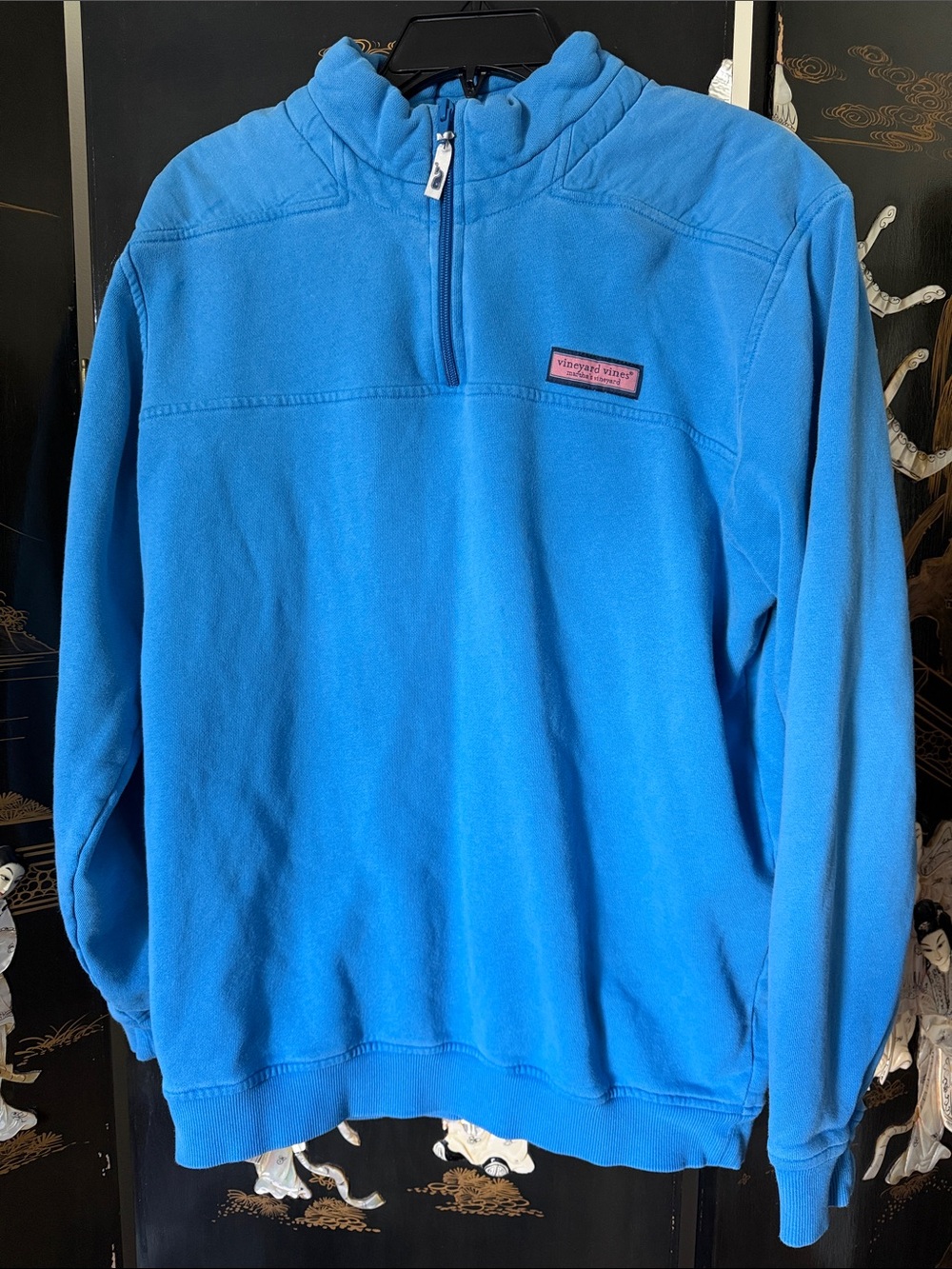 EUC VINEYARD VINES Men’s Bright Blue Quarter Zip  Pullover Sweatshirt Shep Shirt
